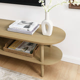 Touriga Oval Wood TV Stand in Light Oak