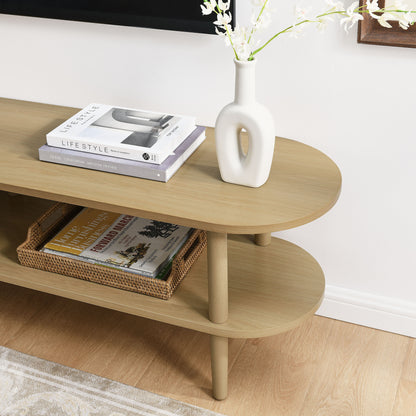 Torus Oval Wood TV Stand by Furniture For America