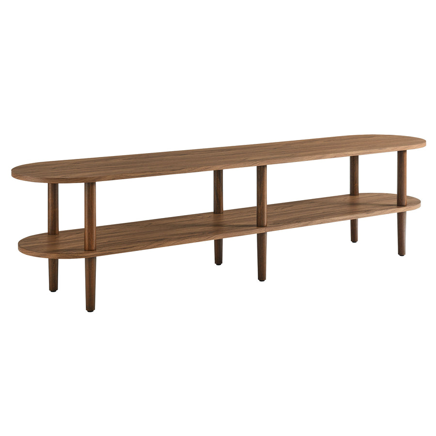 Touriga Oval Wood TV Stand in Walnut