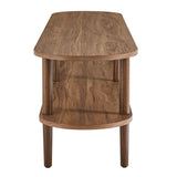 Touriga Oval Wood TV Stand in Walnut