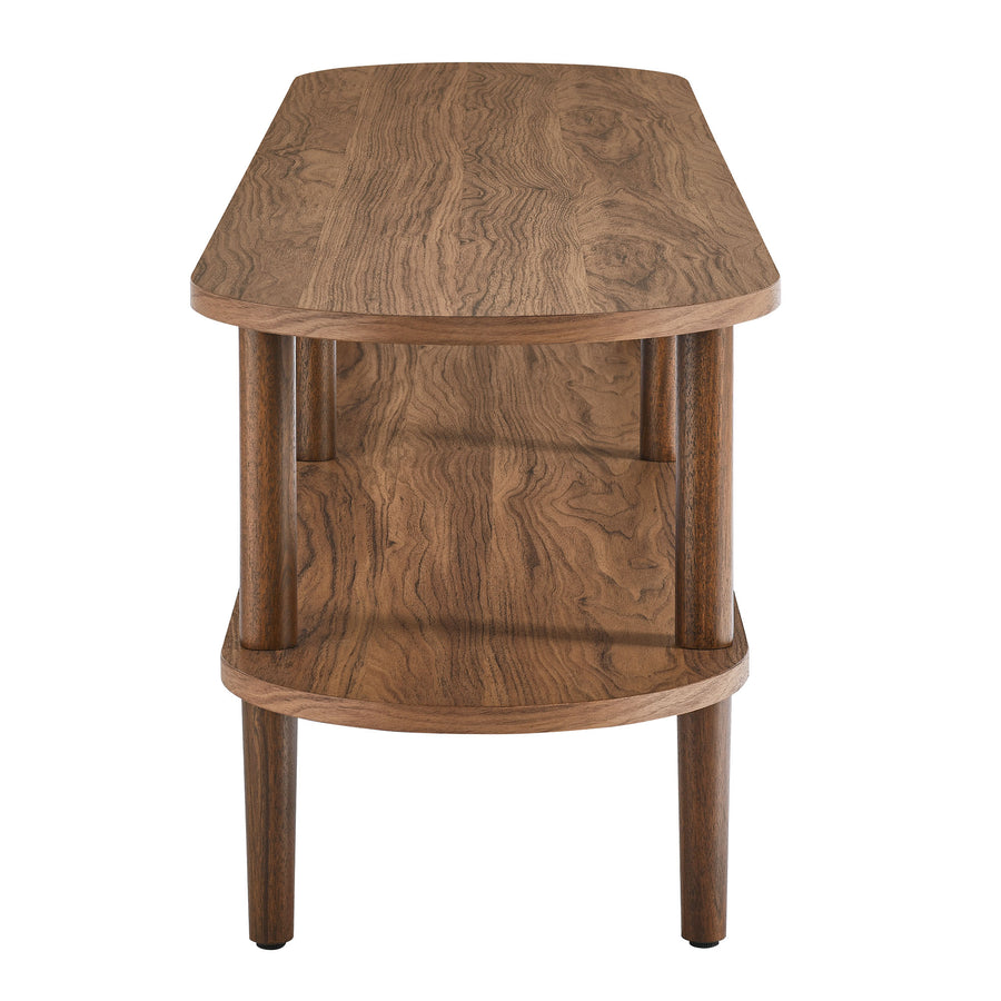 Touriga Oval Wood TV Stand in Walnut