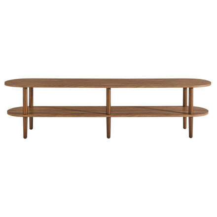 Torus Oval Wood TV Stand in Walnut