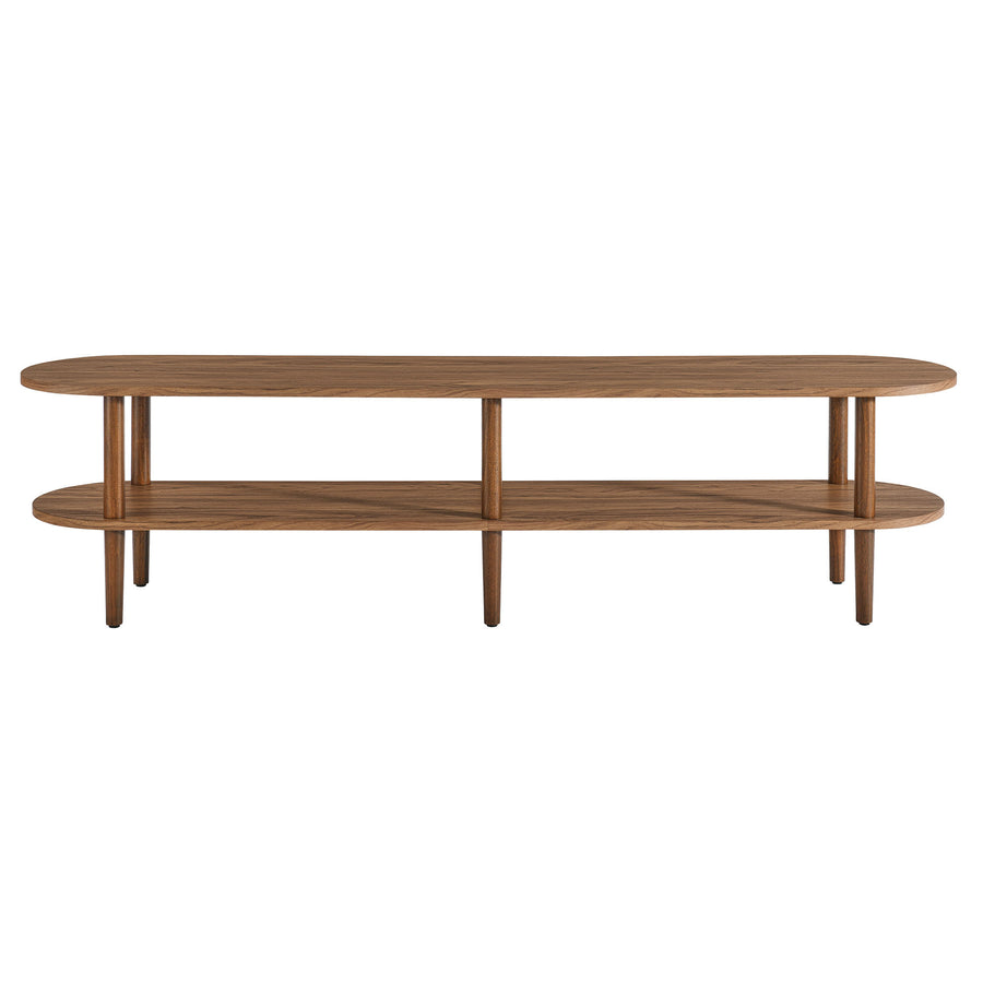 Touriga Oval Wood TV Stand in Walnut