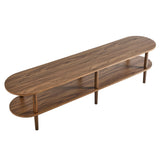 Touriga Oval Wood TV Stand in Walnut