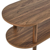 Touriga Oval Wood TV Stand in Walnut