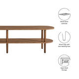 Touriga Oval Wood TV Stand in Walnut