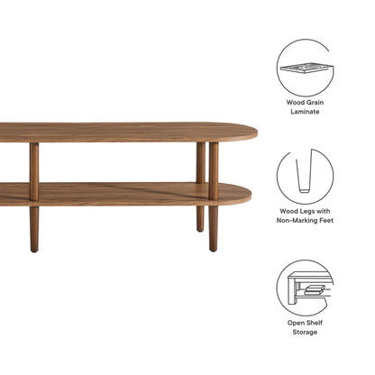 Torus Oval Wood TV Stand by Furniture For America