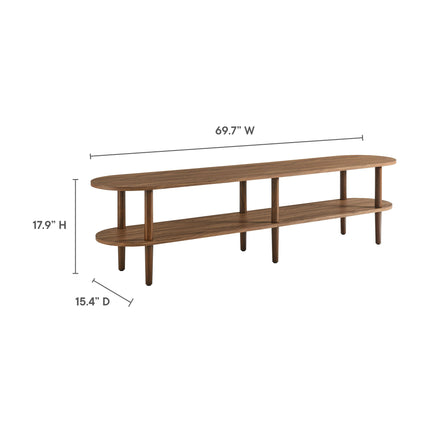 Torus Oval Wood TV Stand in Walnut
