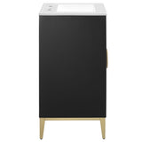 Cane 24" Wood Bathroom Vanity with Basin in White Black