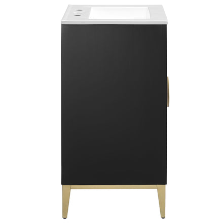 Beau 24" Wood Bathroom Vanity with Basin in White Black