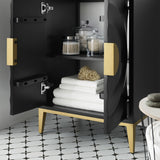 Cane 24" Wood Bathroom Vanity with Basin in White Black
