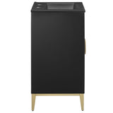 Cane 24" Wood Bathroom Vanity with Basin in Black Black