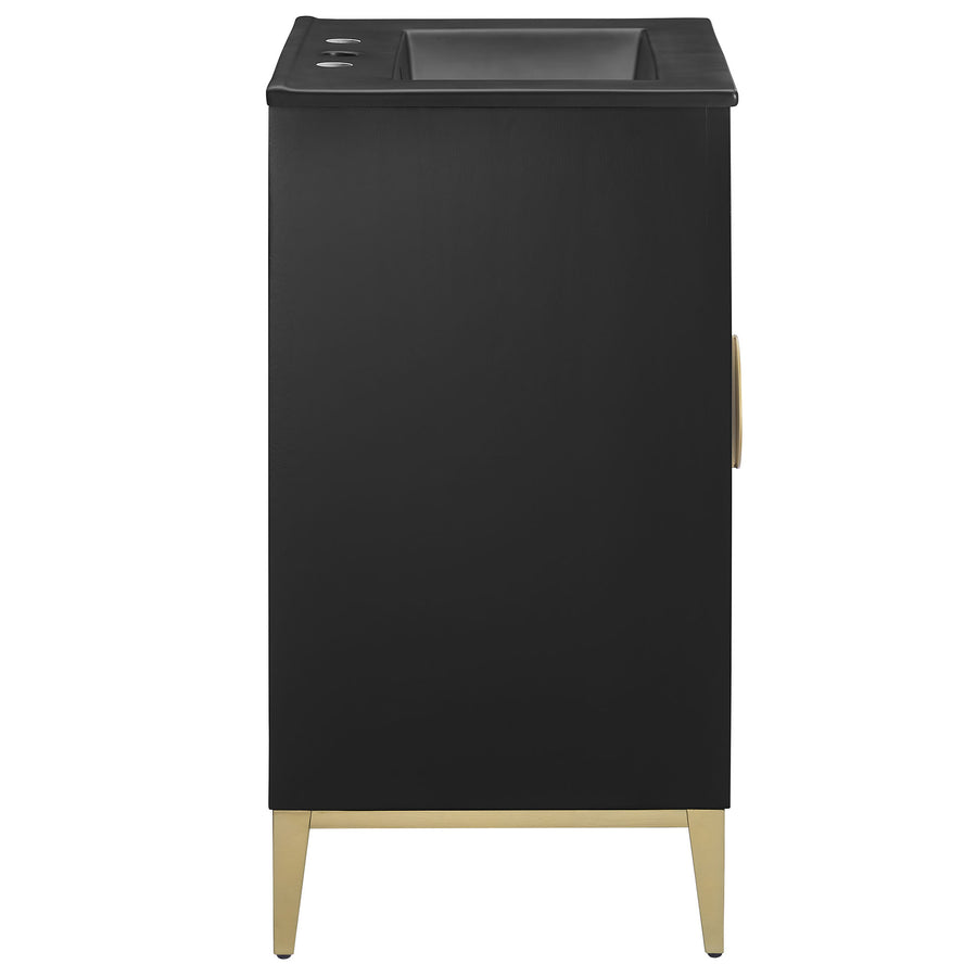 Cane 24" Wood Bathroom Vanity with Basin in Black Black