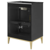 Cane 24" Wood Bathroom Vanity with Basin in Black Black