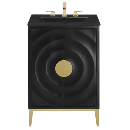Beau 24" Wood Bathroom Vanity with Basin in Black Black