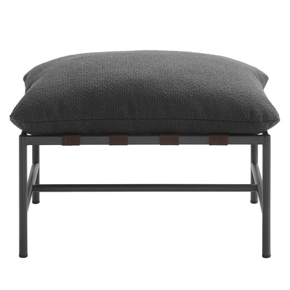 Raya Outdoor Patio Boucle Ottoman by Furniture For America