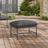 Claret Outdoor Patio Boucle Ottoman in Charcoal