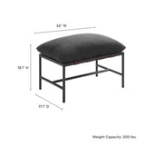 Claret Outdoor Patio Boucle Ottoman in Charcoal