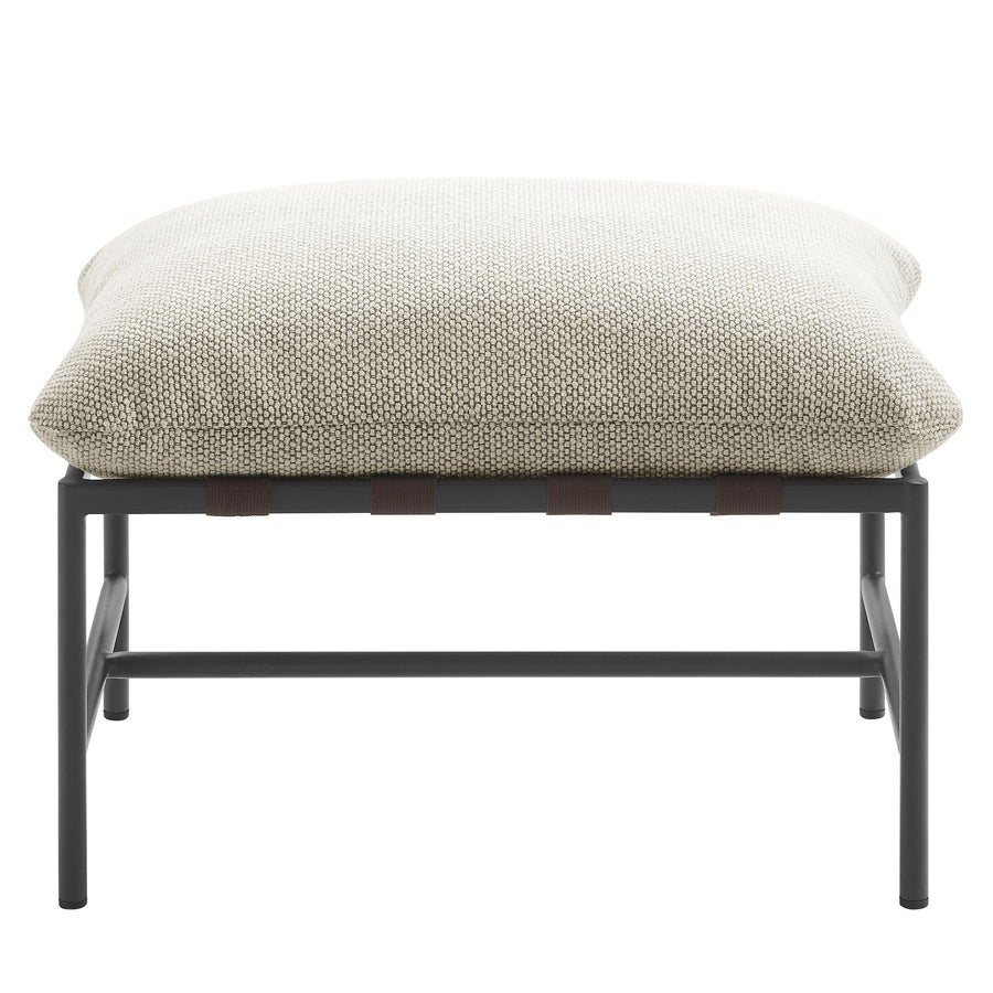 Claret Outdoor Patio Boucle Ottoman in Ivory