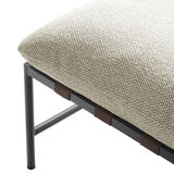 Claret Outdoor Patio Boucle Ottoman in Ivory