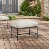 Claret Outdoor Patio Boucle Ottoman in Ivory