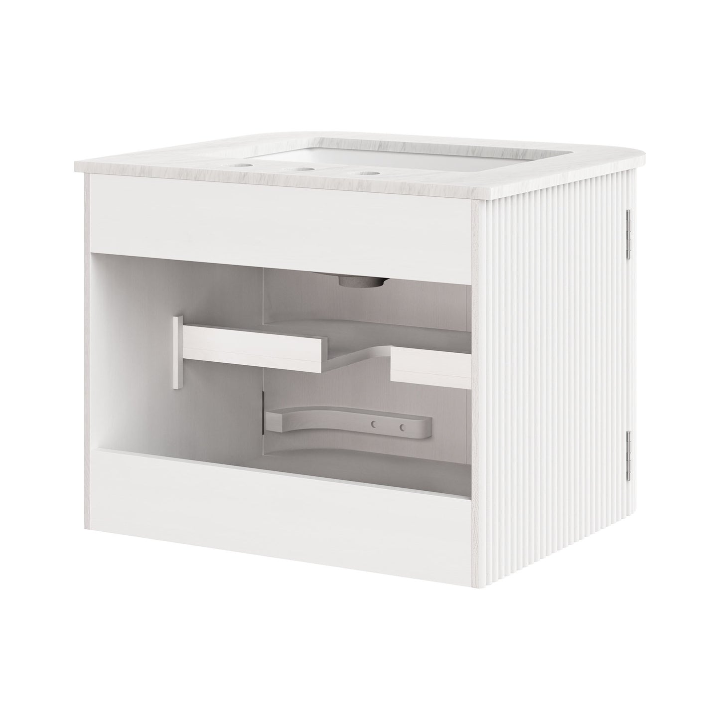 Zia 24" Wall-Mount Bathroom Vanity with Marble Sink by Furniture For America