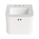Paloma 24" Wall-Mount Bathroom Vanity with Marble Sink in Ivory