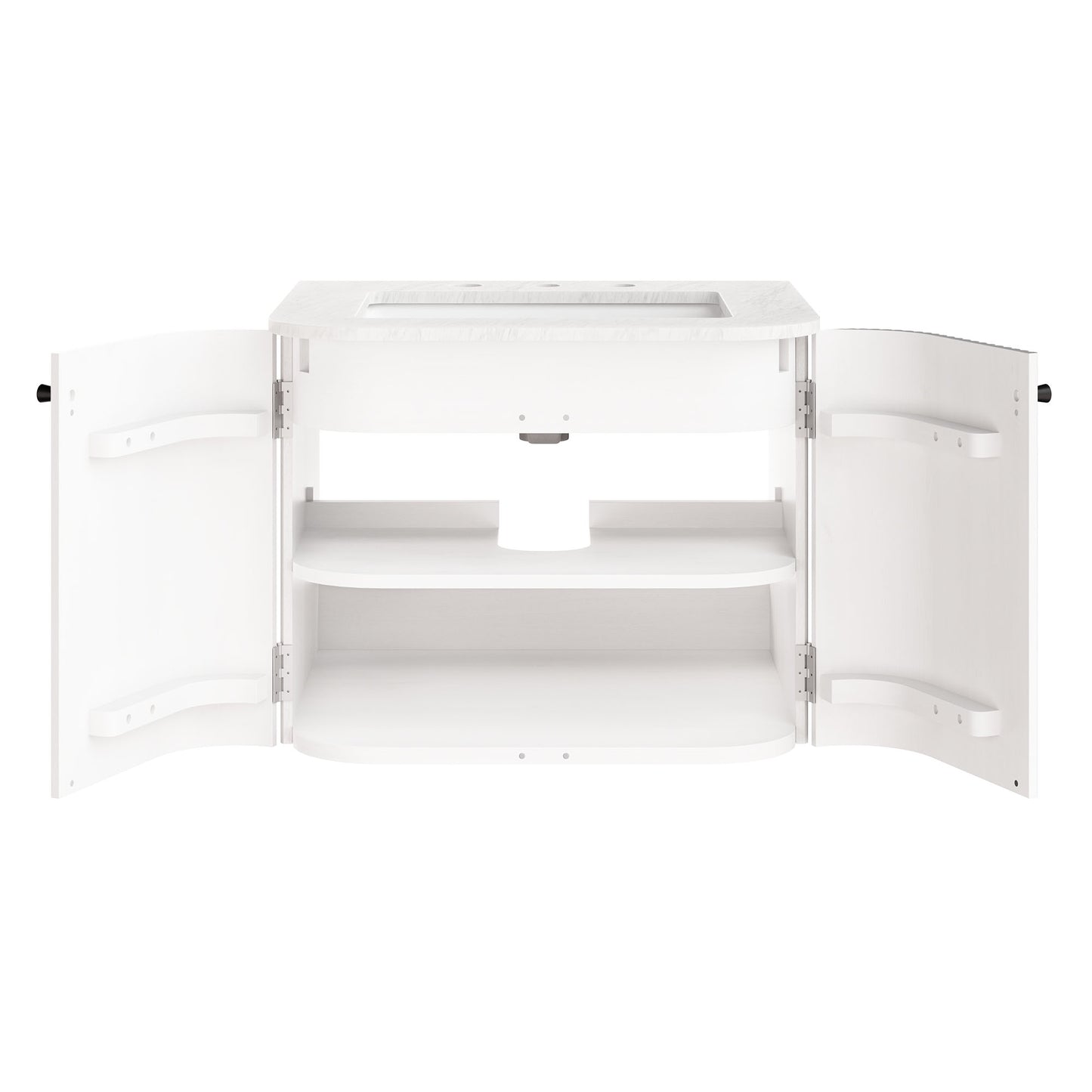 Zia 24" Wall-Mount Bathroom Vanity with Marble Sink by Furniture For America