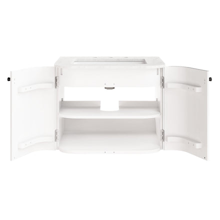 Zia 24" Wall-Mount Bathroom Vanity with Marble Sink in Ivory