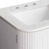 Paloma 24" Wall-Mount Bathroom Vanity with Marble Sink in Ivory
