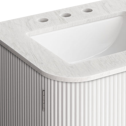 Zia 24" Wall-Mount Bathroom Vanity with Marble Sink in Ivory