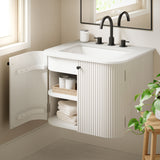 Paloma 24" Wall-Mount Bathroom Vanity with Marble Sink in Ivory