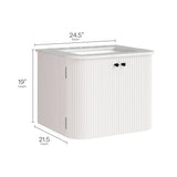 Paloma 24" Wall-Mount Bathroom Vanity with Marble Sink in Ivory