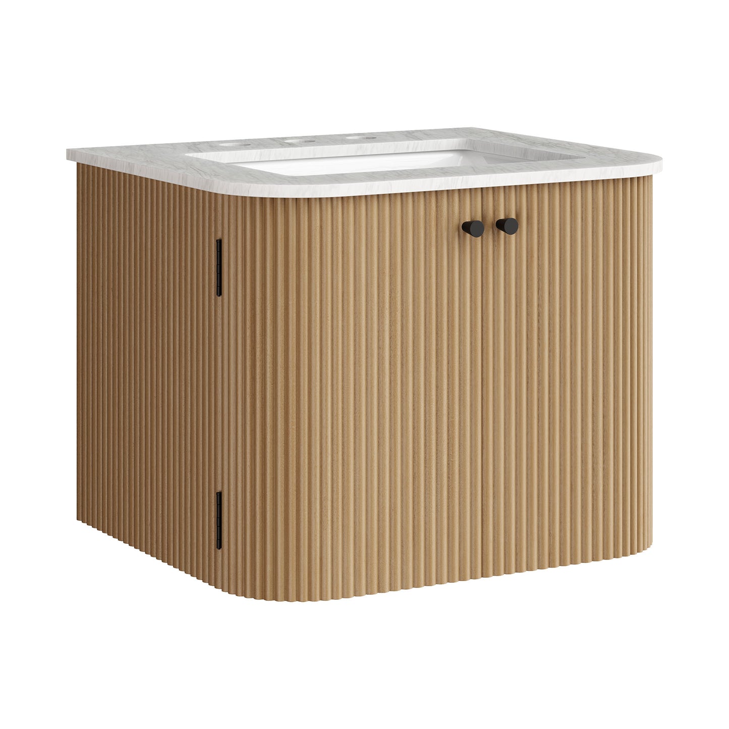 Zia 24" Wall-Mount Bathroom Vanity with Marble Sink by Furniture For America