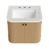 Paloma 24" Wall-Mount Bathroom Vanity with Marble Sink in Natural