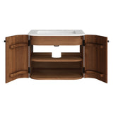 Paloma 24" Wall-Mount Bathroom Vanity with Marble Sink in Walnut