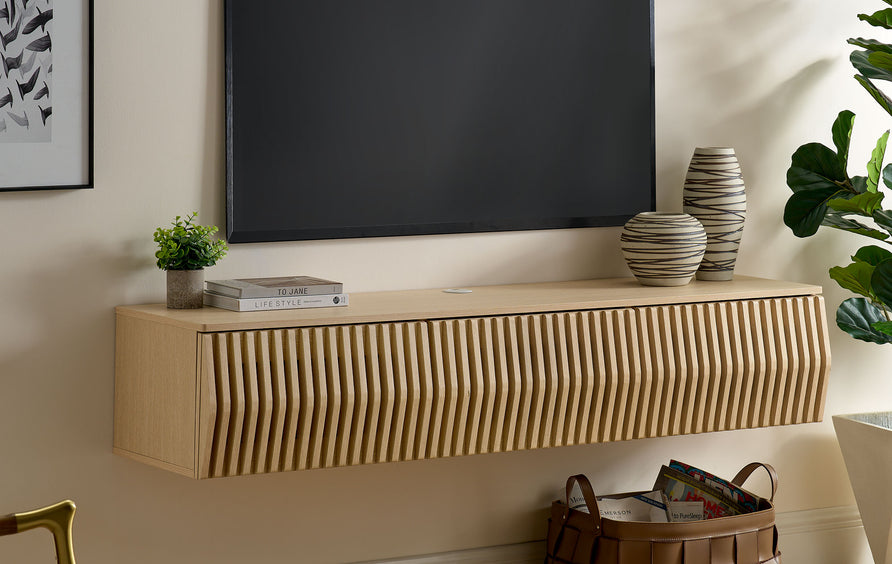 Fleur 64" Wall Mount TV Stand in Ash