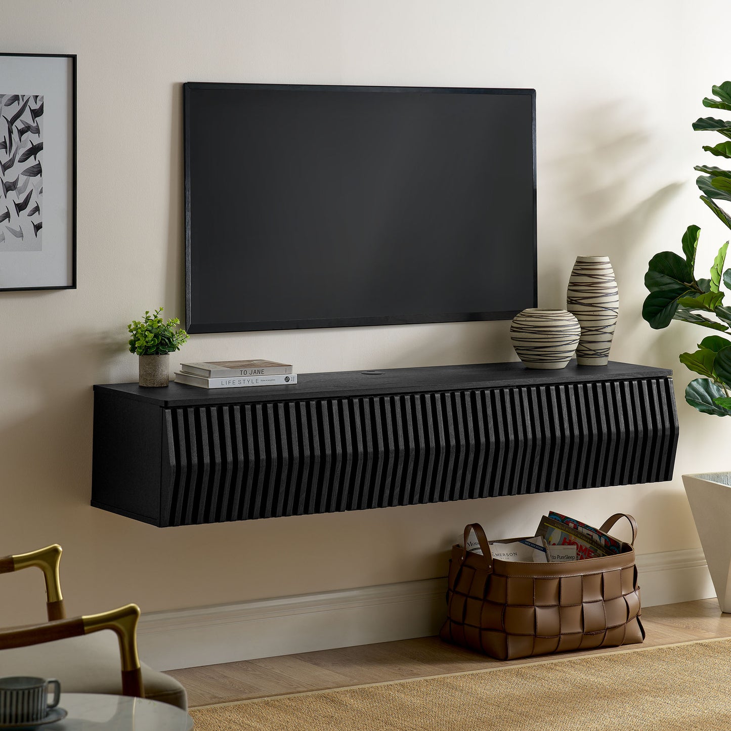 Vaughn 64" Wall Mount TV Stand by Furniture For America