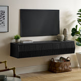 Fleur 64" Wall Mount TV Stand in Black