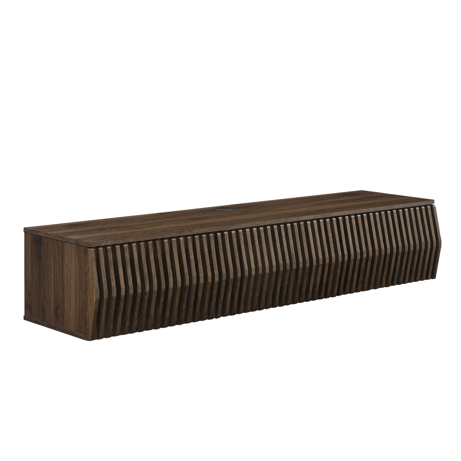 Fleur 64" Wall Mount TV Stand in Walnut