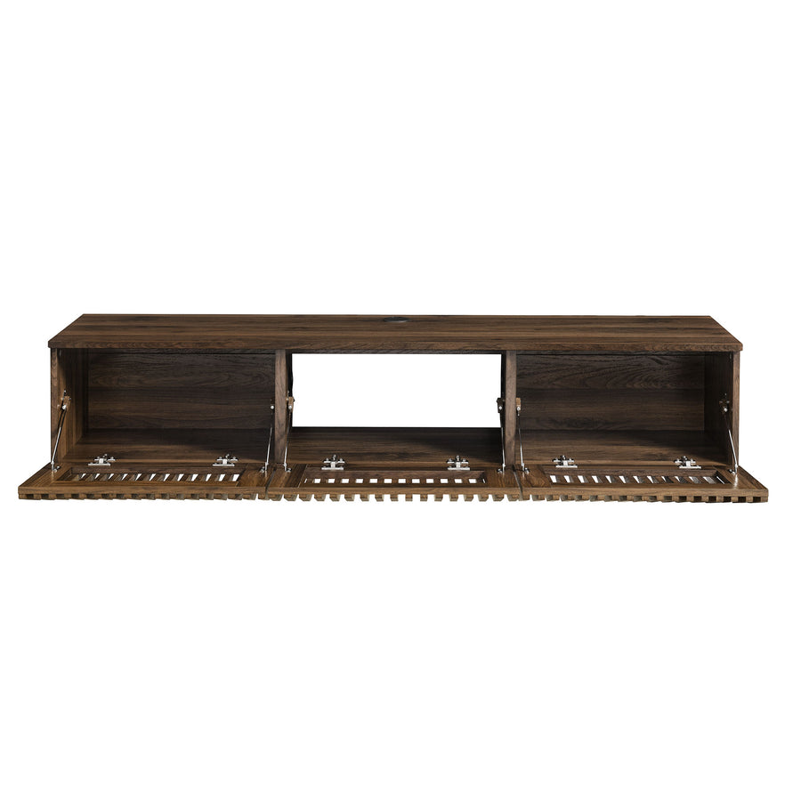 Fleur 64" Wall Mount TV Stand in Walnut