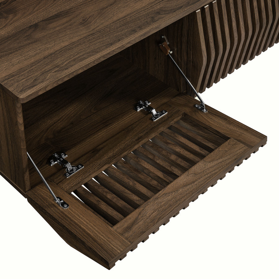 Fleur 64" Wall Mount TV Stand in Walnut