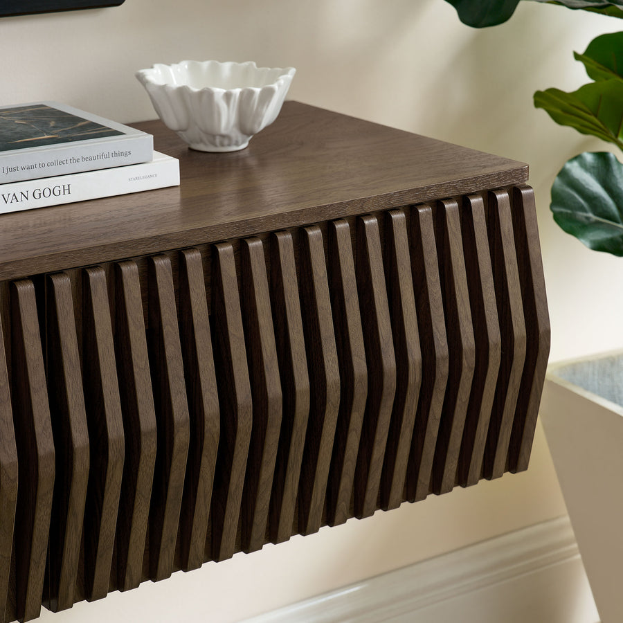 Fleur 64" Wall Mount TV Stand in Walnut