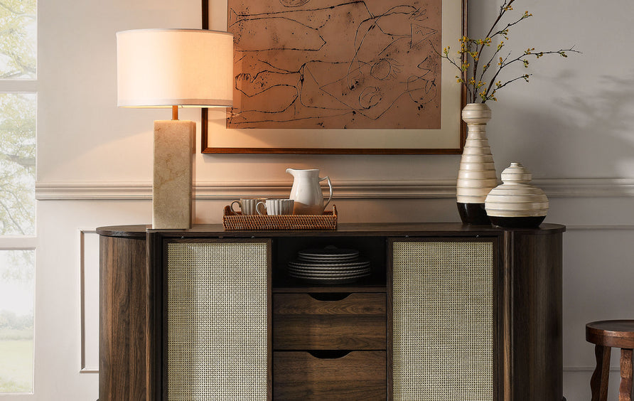 Hesper 63" Curved Sideboard in Walnut