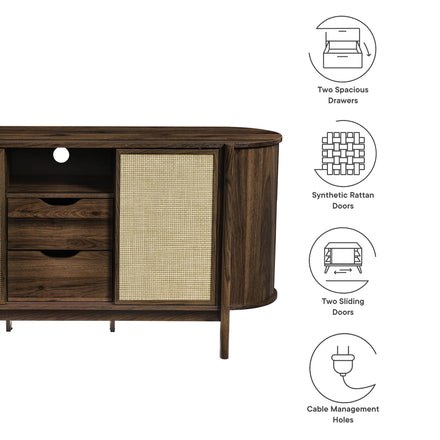 Reid 63" Curved Sideboard in Walnut