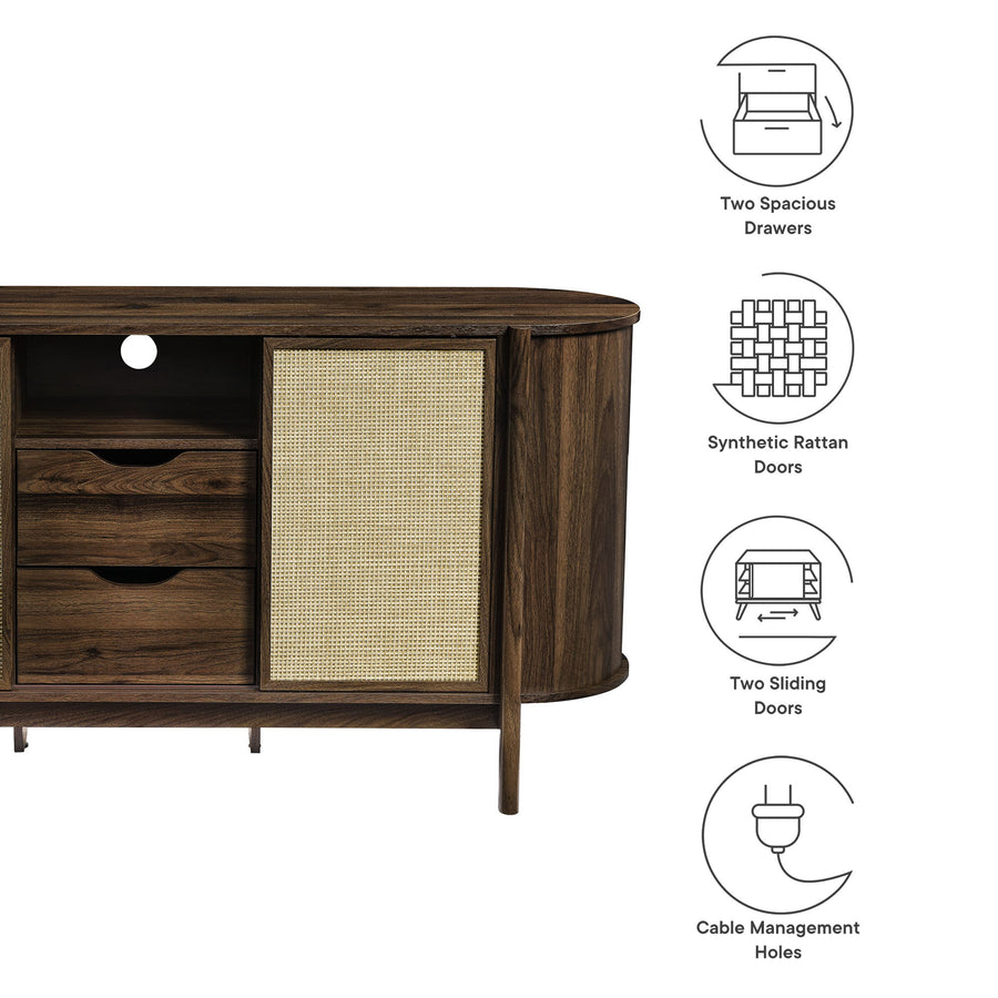 Hesper 63" Curved Sideboard in Walnut