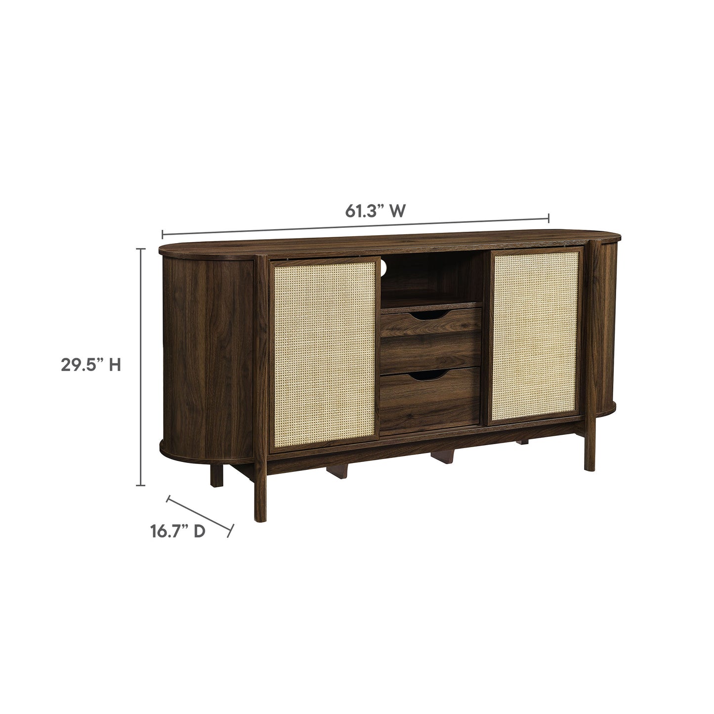 Reid 63" Curved Sideboard by Furniture For America