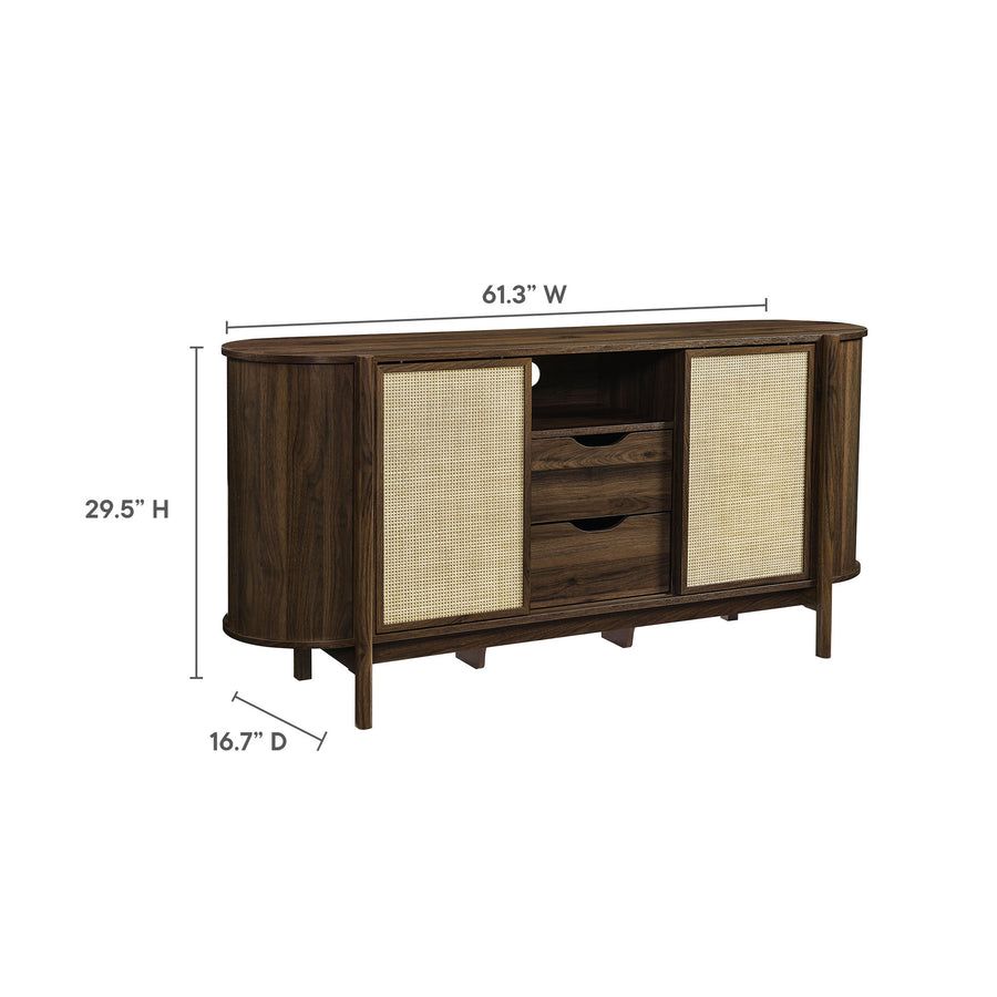 Hesper 63" Curved Sideboard in Walnut