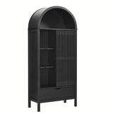 Fleur 71" Arched Storage Display Cabinet in Black