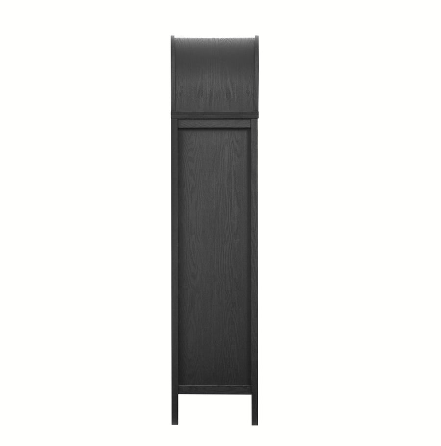 Fleur 71" Arched Storage Display Cabinet in Black
